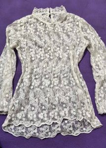Elegant White Lace Top with Camisole