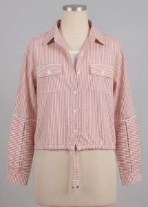 Combo Offer✨ – Striped Shirt Top❤️ + Denim Shorts