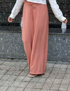Chic Peach Palazzo Pants