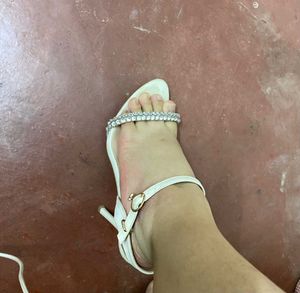 classy  satin ankle woman heel