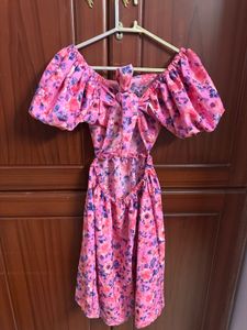 Floral Print Puff Sleeve Dress