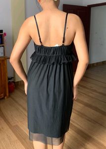 Black Ruffle Nightgown