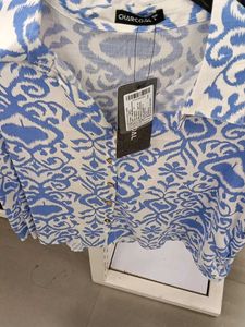 Stylish Blue &amp; White Printed Kurta