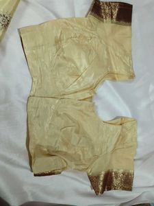 Elegant Cream Saree with blouse
