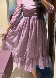 Lavender Ruffled Organza Dress
