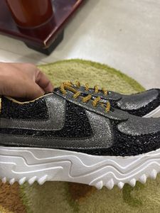 Sparkling Silver &amp; Black Sneakers