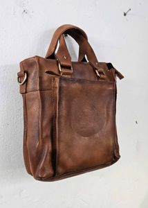 Vintage Brown Leather Handbag