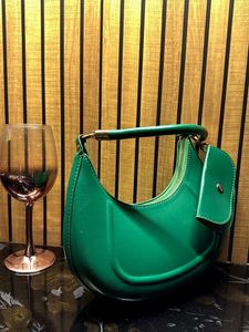 Stylish Green Crescent Shoulder Bag