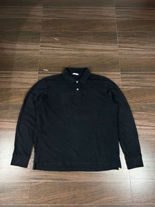 Classic Black Long Sleeve Polo Shirt