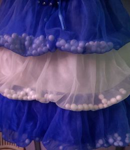 Blue &amp; White Girls' Party Dress