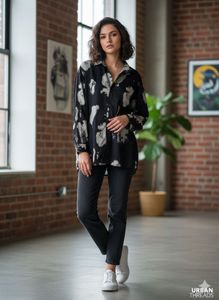 Abstract Print Long Sleeve Shirt