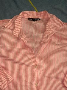 Pink Striped Bell Sleeve shirt
