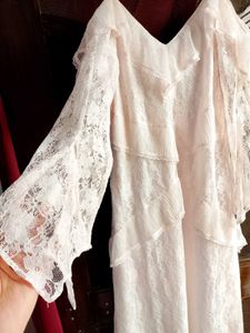 Lace Ruffle Maxi Dress by AMAGYAA