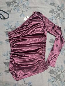 One-Shoulder Ruched Party Top