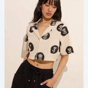 Blue Geometric Print Shirt