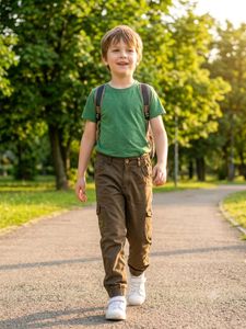 Olive green Cargo jeans for a 6-8 year boy