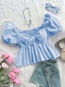 Chic Pink Striped Peplum Top