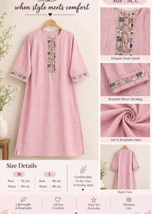 Pink Embroidered Kurta