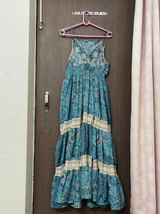 New  heavy full flare silk branded gown for M or L