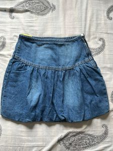 Blue Denim Bubble Skirt