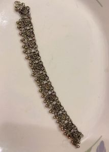 Oxidized Silver Anklet with Bells l last pc