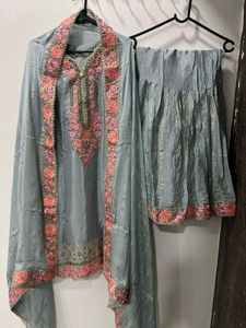 Grey Silk Garara Suit