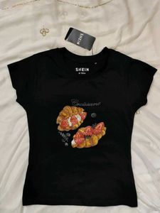 🎀PRICE DROP!!SHEIN Croissant Graphic T-Shirt