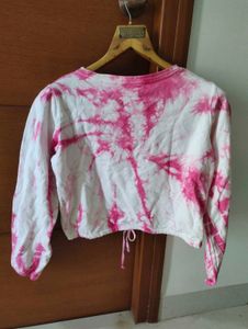 Pink Tie-Dye Cropped Long Sleeve