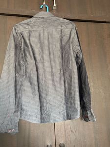 Classic Grey Textured Long Sleeve Shirt