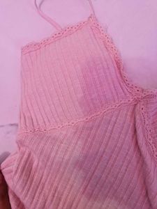 Cute Lace Trim Ribbed Camisole