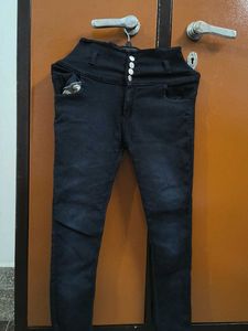Stylish High-Waisted Black Jeans