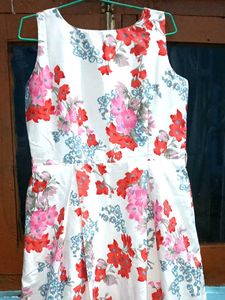 Floral Sleeveless Dress with white crop top