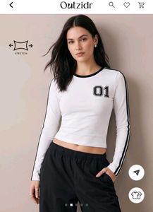 Outzidr White Long Sleeve "01" Graphic Tee