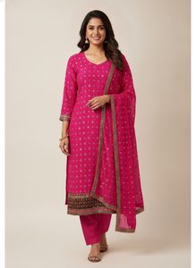 Vibrant Pink salwar suit with Sequins