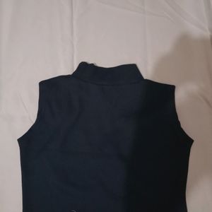 Black Crop Top. High Neck