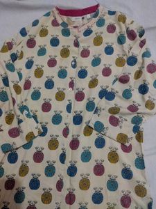 Cream Kurta with Beetle Print
