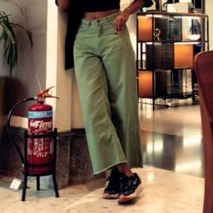 Green Wide Leg Jeans