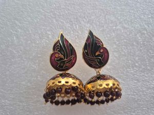 Peacock Jhumka Earrings - Customized