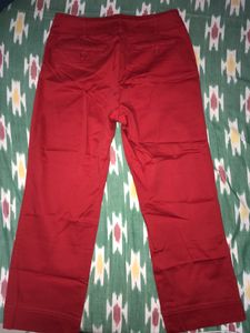Dalia red cropped straight leg pants