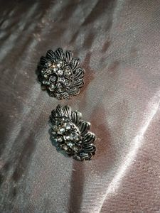 Oxidised Silver Floral Ring &amp; Earrings Combo 💍✨
