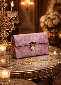 Sparkling Pink Clutch Bag