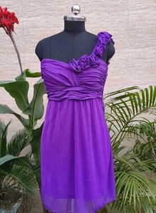Elegant Purple One-Shoulder Dress