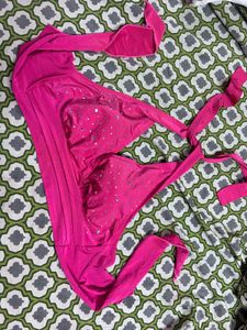 Pink halter blouse