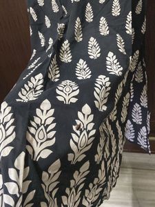 Black printed kurta