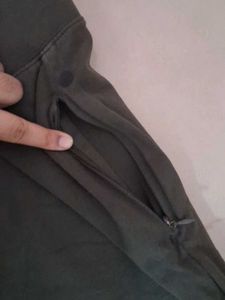 Dark Green Casual Pants