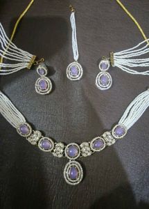 Elegant Pearl &amp; Stone Jewelry Set