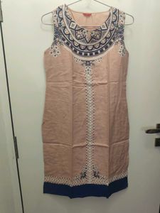 W brand  Sleeveless Kurta with Ethnic Print