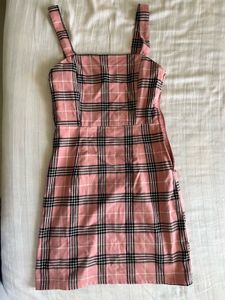 Pink Plaid Mini Dress