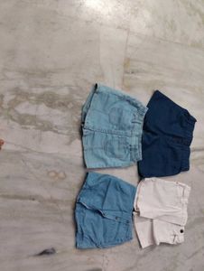 Bundle of 4 Denim &amp; Cotton Shorts