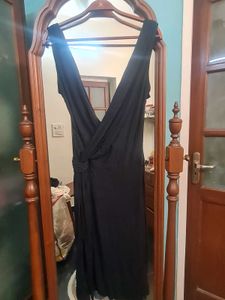 MANGO Low neck Black PARTY Dress